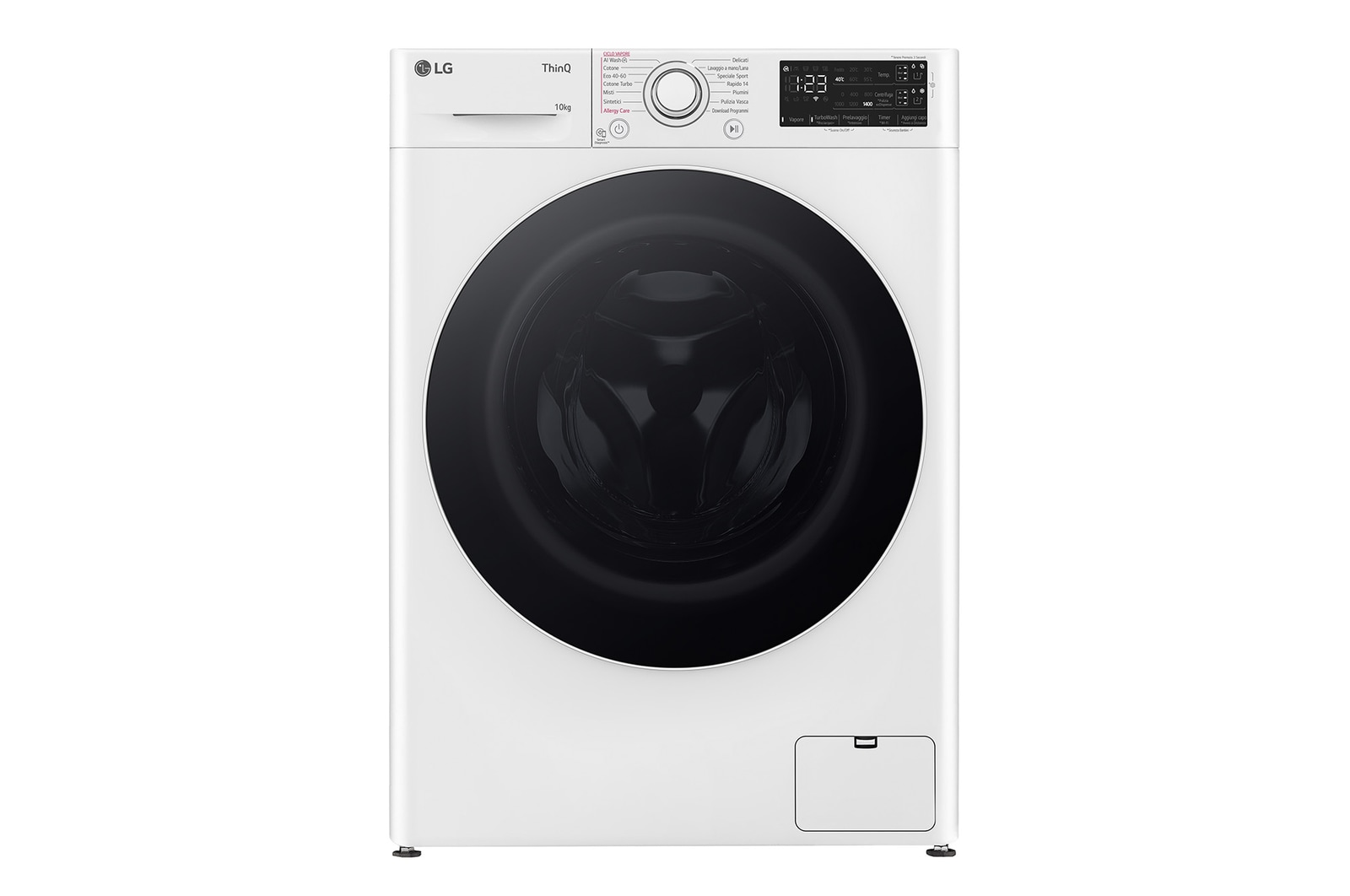 LG Offerta Kit Esclusivo: Lavatrice 10kg AI DD™ 1400 giri, Autodosaggio, Lavaggio a vapore + Asciugatrice 9kg Pompa di calore DUAL Inverter Eco Hybrid, Condensatore autopulente, F4R3710NSWW.RC90V9